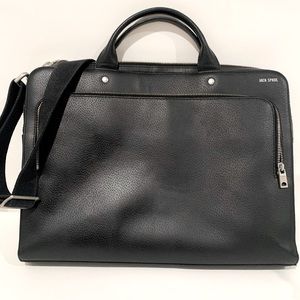 Jack Spade Leather Laptop Briefcase Messenger Bag
